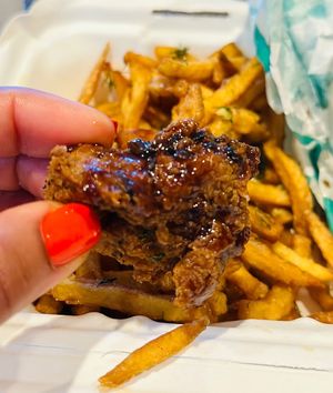 Sticky orange chicken  at The Veggie in Madison