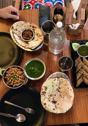 Palak, Chana Masala, Veg something, paratha and chapati at Chana Masala in Koh Phangan