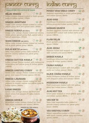 Menu april 2020 at Chana Masala in Koh Phangan