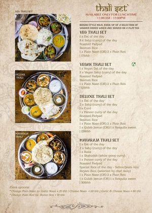 Menu april 2020 at Chana Masala in Koh Phangan