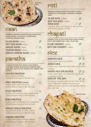 Menu april 2020 at Chana Masala in Koh Phangan