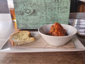 Aubergine polpette starter at The 13th Note in Glasgow