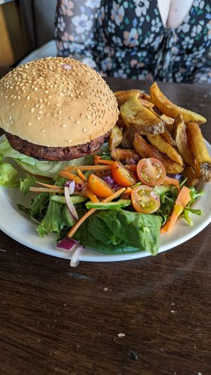 Veggie burger at The 13th Note in Glasgow
