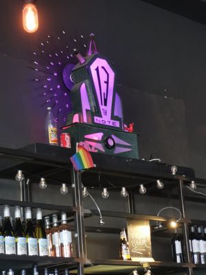 Cool sign above the bar at The 13th Note in Glasgow