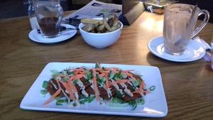 Smoked tofu pancakes at The 13th Note in Glasgow