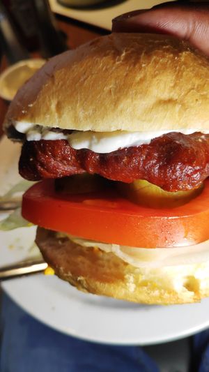 Burger close up at The 13th Note in Glasgow