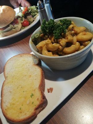 With garlic bread at The 13th Note in Glasgow