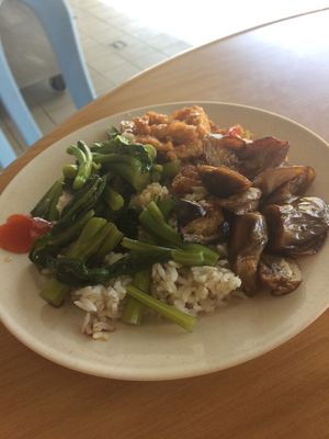 Green, aubergine and tofu  at  Fatty Mama 肥妈家乡素食 in Ipoh