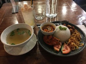 Broke Rice and a Lychee beverage   at Au Lac Royal Vegan Cuisine woden in Phillip
