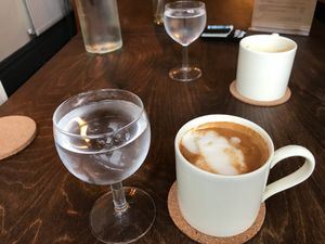 Latte with soya milk  at One Sixty in Burnley