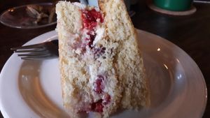 Vegan Victoria sponge cake at One Sixty in Burnley