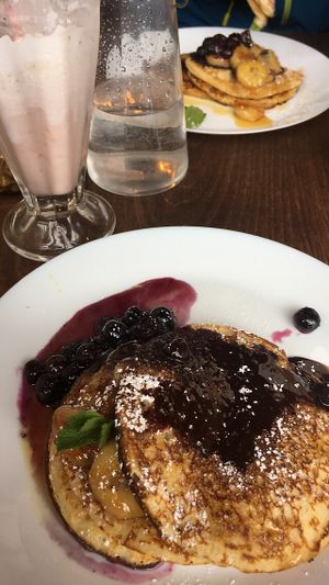 Tasty vegan pancakes and milkshake :) nice little gem with friendly staff x at One Sixty in Burnley