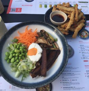 Avant gard’n and vegan chilli squid at Wagamama in Aylesbury