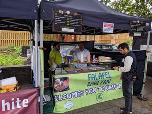 Lovely guys at Falafel Zaki Zaki in London