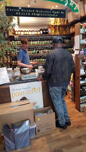 Herbal counter at Maitrihealth Centre in South West London