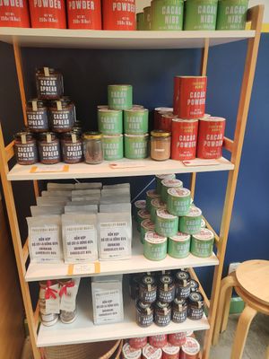 Vegan chocolate drinking powder at Maison Marou Hanoi in Hanoi