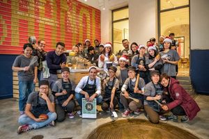 Maison Marou Hanoi Staff is ready to serve you delicious (animal cruelty-free) chocolate product! at Maison Marou Hanoi in Hanoi