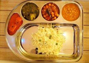 Authentic, delicious Indian curry varieties and vegetable pulao! at Veg-Out in Amsterdam