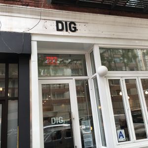 Front of restaurant. at DIG - 8th Ave in New York City