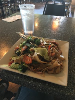 Drunken Noodles! (extra veggies) at Honey Jar Cafe in Portland