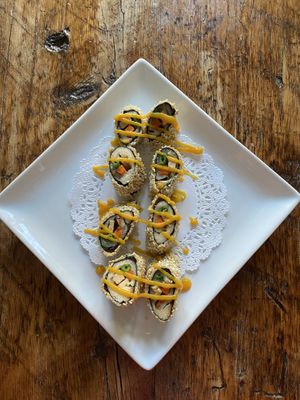 Sesame rolls   at Amituofo Vegan Cuisine in Brooklyn