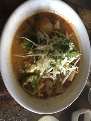 N1 Thai style noodle soup  at Amituofo Vegan Cuisine in Brooklyn