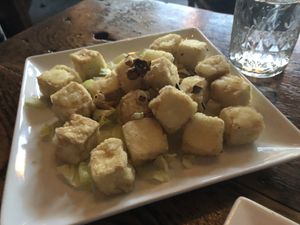 A8 salt and pepper tofu (no salt)  at Amituofo Vegan Cuisine in Brooklyn