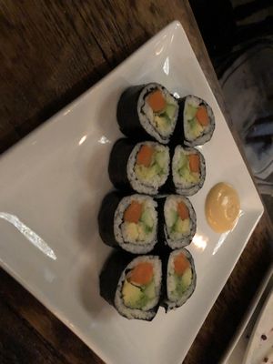 Avocado cucumber carrot roll   at Amituofo Vegan Cuisine in Brooklyn