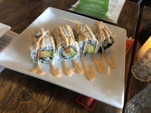 Avocado cucumber carrot roll   at Amituofo Vegan Cuisine in Brooklyn