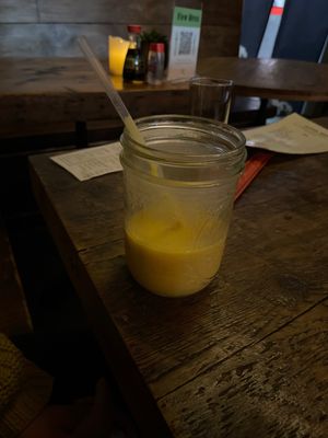 The best mango smoothie   at Amituofo Vegan Cuisine in Brooklyn