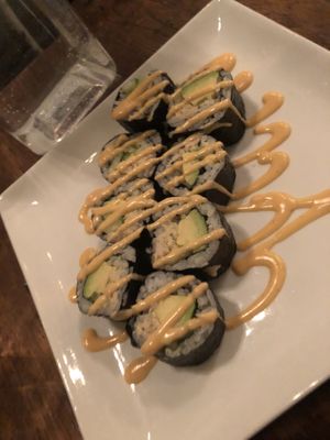 Avocado cucumber carrot roll   at Amituofo Vegan Cuisine in Brooklyn