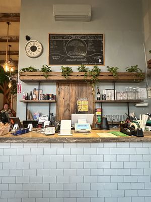 Counter - cafe drinks also available   at Amituofo Vegan Cuisine in Brooklyn