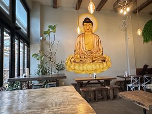 Indoor dining room  at Amituofo Vegan Cuisine in Brooklyn