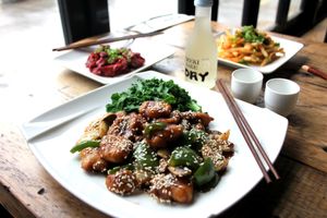 Sesame "Beef" at Amituofo Vegan Cuisine in Brooklyn