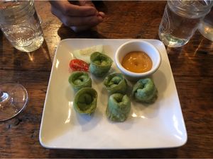 Cheese Wontons at Amituofo Vegan Cuisine in Brooklyn