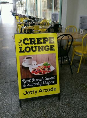 arcade seating at The Little Crepe Lounge in Redcliffe