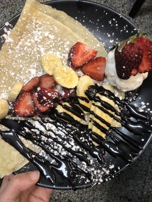 Banana and Strawberry Crepe  at The Little Crepe Lounge in Redcliffe