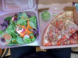 Lunch special comes w bottled water. Plus tip $10 total at Dimond Slice Pizza in Oakland