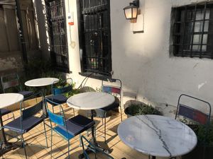 Outdoor seating at Meshek Barzilay Deli in Tel Aviv