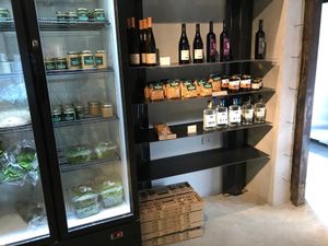 items for sale at Meshek Barzilay Deli in Tel Aviv