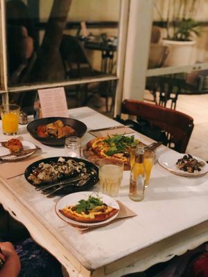 lasagna, pizza, gnocchi all great  at Meshek Barzilay Deli in Tel Aviv