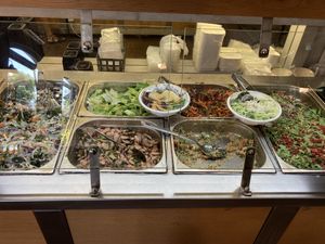 Salads at Meshek Barzilay Deli in Tel Aviv