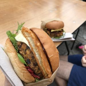 Such tasty burgers  at The Lazy Leek in Cardiff