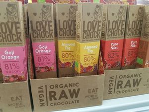 organic raw vegan chocolate at Holland & Barrett in Leuven