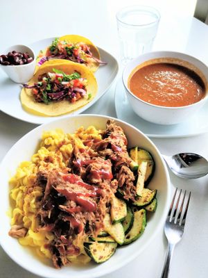 Something for everyone, from Cashew Mac to Sweet Potato Street Tacos. at Planted in Hamilton in Hamilton