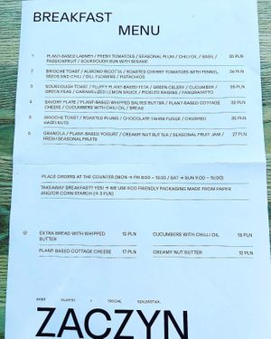 Menükarte   at Zaczyn in Krakow