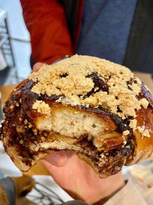 Sesame chocolate bun (with halva on top) at Zaczyn in Krakow