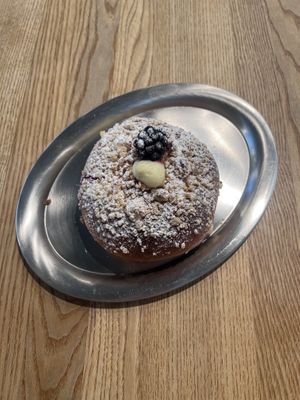 Blackberry and cream filled bun   at Zaczyn in Krakow