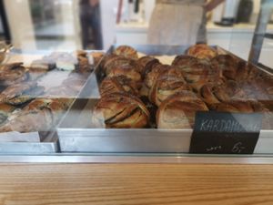 Crumble bun with a nutmeg flavour  at Zaczyn in Krakow