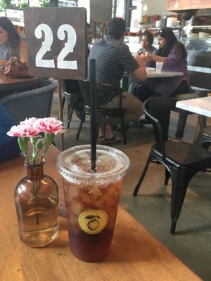 Refreshing fresh made iced tea, with free refills  at Flower Child - Downtown in Austin